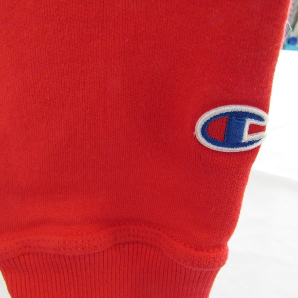 Champion Authentic Athletic Wear Men's M Pullover Red Crew-neck Logo Sweatshirt - Picture 3 of 5